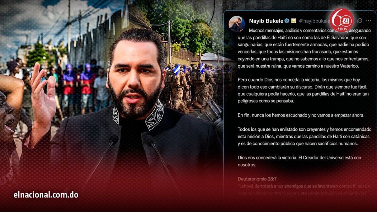 Bukele dice pandillas haitianas son satánicas y entiende que Dios dará la victoria a salvadoreños
